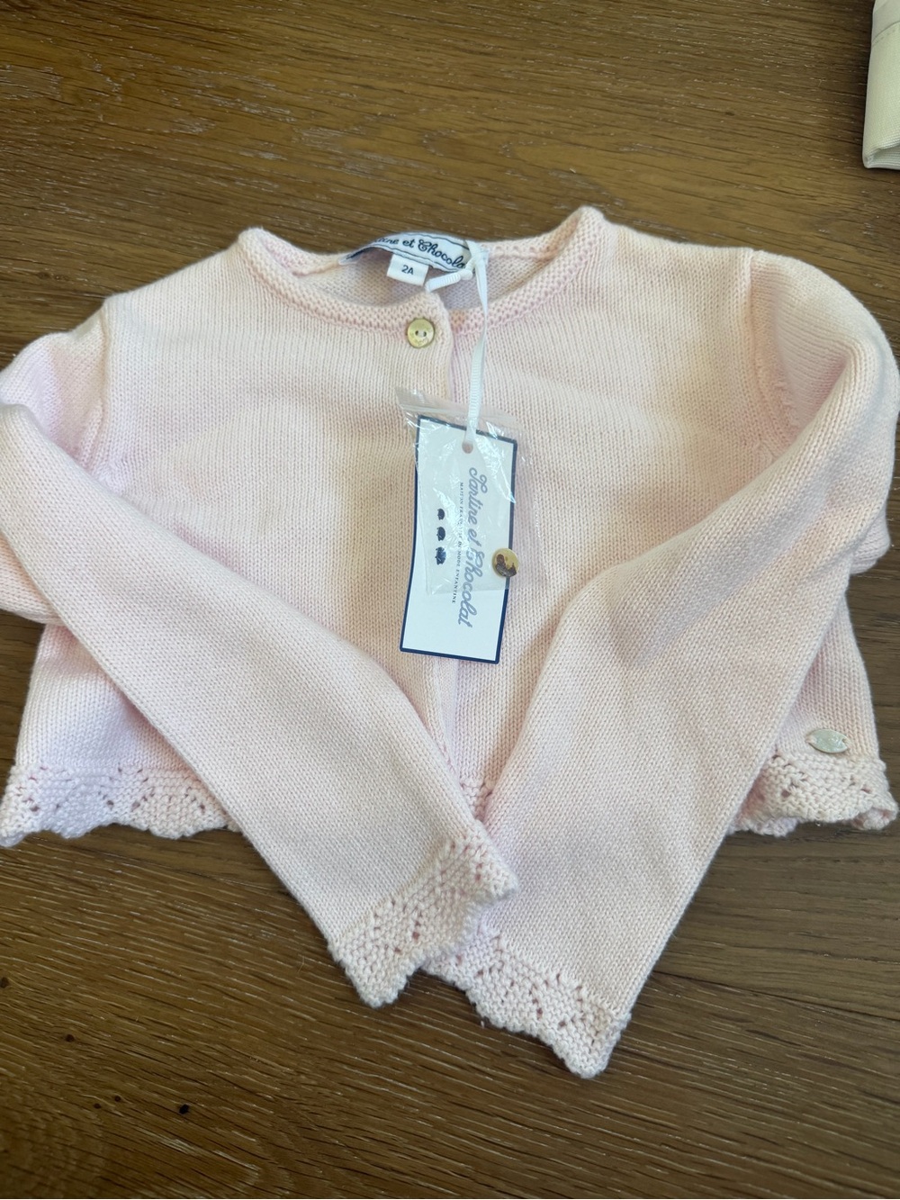Tartine et Chocolat 2T (2A) cardigan pale pink NWT